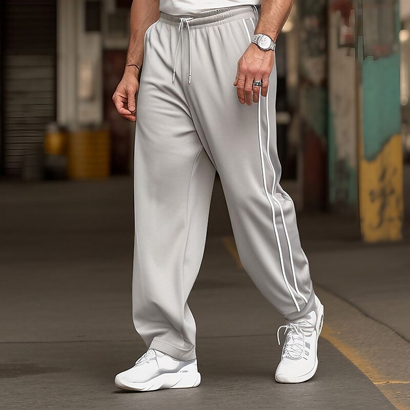 Drawstring Elastic Sweatpants Grey