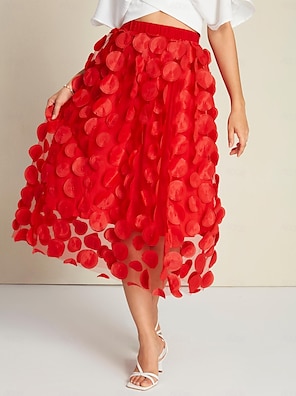 cheap -Bohemia Elegant Flower Midi Skirt