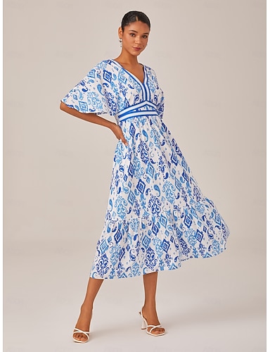 AMERI　LOUISE ART DRESS M EmersonFryLuieMaxiDressAnneFlo