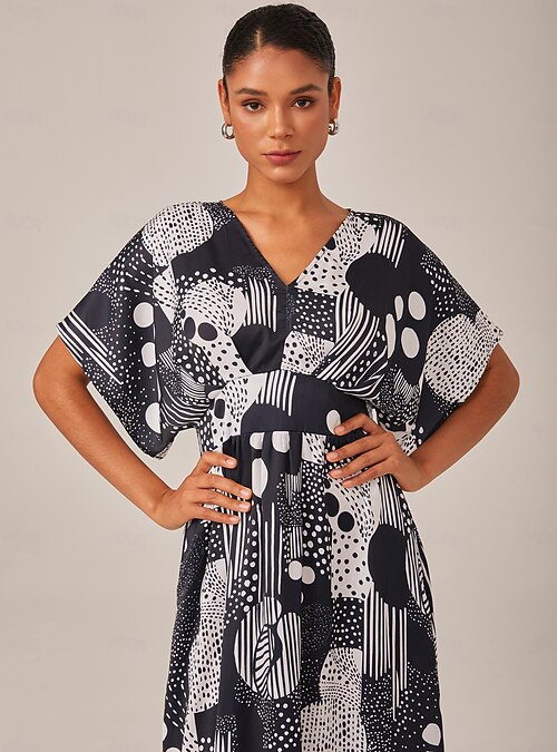 sachin and babi light blue dress Mikael Aghal Polka-dot Chiffon Midi Dress In Black main image 1