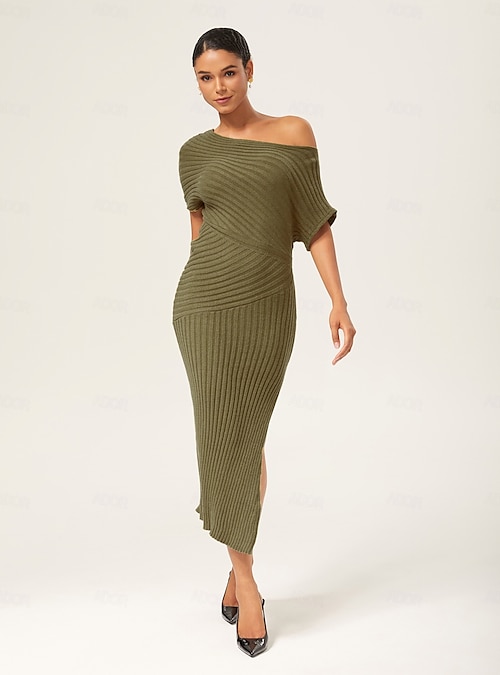★CERRIC★RIBBED KNIT DRESS★141★Olive★韓国★大人気★ DSC_5868__94870.1700068405.510