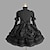 cheap Cosplay &amp; Costumes-Gothic Lolita Plus Size Punk Princess Dress Cotton Women&#039;s Girls&#039; Japanese Cosplay Costumes Plus Size Customized Black Solid Colored Ball Gown Long Sleeve Puff Balloon Sleeve Medium Length