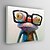 cheap Oil Paintings-Oil Painting Canvas Wall Art Decoration Cute Frog With Glasses for Home Decor Frameless or Framed Painting Artwork for Living Room Kids Room Decor