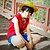 cheap Cosplay &amp; Costumes-Inspired by One Piece Monkey D. Luffy Anime Cosplay Costumes Japanese Patchwork Cosplay Suits Vest Shorts Sleeveless For Men&#039;s Women&#039;s / Polyester