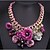 cheap Necklaces-Women&#039;s Pendant Necklace Cuban Link Chunky Flower Statement Ladies Festival / Holiday Color Synthetic Gemstones Resin Plastic Blue Pink Necklace Jewelry For Party Special Occasion Birthday Gift
