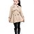 cheap Girls&#039; Jackets &amp; Coats-Girls&#039; Trench Coat Pink Khaki Solid Colored School Daily Streetwear / Fall / Spring / Long
