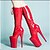 preiswerte Boots-Damen Stiefel Sexy Schuhe Party &amp; Abend Einfarbig Winter Plattform Stöckelabsatz Geschlossene Spitze Sexy Lackleder Reißverschluss Schwarz Weiß Rot