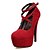 cheap Pumps &amp; Heels-Women&#039;s Heels High Heels Ankle Strap Heels Wedding Party &amp; Evening Buckle Lace-up Platform Stiletto Heel Fleece Black Red Blue