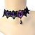 cheap Necklaces-Women&#039;s Choker Necklace Pendant Necklace Sapphire Crystal Tassel Fringe Lace Ladies Geometric Tattoo Style Gothic Purple Black Pink Green Red Necklace Jewelry For Party Cosplay Costumes
