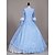 cheap Cosplay &amp; Costumes-Princess Maria Antonietta Elegant Rococo Victorian Dress Prom Dress Lace Cotton Women&#039;s Girls&#039; Party Prom Japanese Cosplay Costumes Plus Size Customized Blue Floral Ball Gown Long Sleeve Long Length