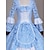 cheap Cosplay &amp; Costumes-Princess Maria Antonietta Elegant Rococo Victorian Dress Prom Dress Lace Cotton Women&#039;s Girls&#039; Party Prom Japanese Cosplay Costumes Plus Size Customized Blue Floral Ball Gown Long Sleeve Long Length