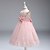abordables Robes pour Filles-enfant fille fleur douce fête blanc rose robe en maille multicouche de couleur unie sans manches en coton polyester blanc