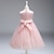 abordables Robes pour Filles-enfant fille fleur douce fête blanc rose robe en maille multicouche de couleur unie sans manches en coton polyester blanc