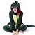 abordables Pyjamas Kigurumi-Adulte Pyjama Kigurumi Dragon Dinosaure Couleur Pleine Combinaison de Pyjamas polaire Cosplay Pour Homme et Femme Noël Pyjamas Animale Dessin animé