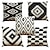 baratos Almofadas de Decoração-conjunto de 5 capas de travesseiro naturais / orgânicas em xadrez floral de cor sólida, casual retro tradicional / clássico, almofada externa para sofá-cama poltrona 45 * 45cm preto branco