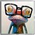 abordables Peintures à l&#039;Huile-peinture à l&#039;huile toile mur art décoration grenouille mignonne avec des lunettes pour la décoration intérieure peinture sans cadre ou encadrée illustration pour salon décor de chambre d&#039;enfants
