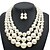 cheap Belts-Women&#039;s Pearl Jewelry Set trinity necklace Ladies Elegant Euramerican fancy Pearl Earrings Jewelry Red / Dark Coffee / Beige For Wedding Party Special Occasion Casual Daily Masquerade