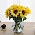 billige Kunstige blomster-6 grener solsikke kunstige blomster hjem dekorasjon bryllup forsyning 8x22cm/3x9&quot;, falske blomster til bryllup bue hage vegg hjem fest hotell kontor arrangement dekorasjon