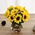 billige Kunstige blomster-6 grener solsikke kunstige blomster hjem dekorasjon bryllup forsyning 8x22cm/3x9&quot;, falske blomster til bryllup bue hage vegg hjem fest hotell kontor arrangement dekorasjon