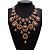 cheap Others-Women&#039;s Chocolate Synthetic Diamond Statement Necklace Pear Cut Bib Water Drop Necklace Ladies Fashion Euramerican Victorian Synthetic Gemstones Alloy Cuticolor White Red Gold Green Necklace Jewelry