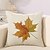cheap Home &amp; Garden-Simple Leaves 4 pcs Cotton / Faux Linen Pillow Cover, Rustic Square Traditional Classic Home Sofa Decorative Outdoor Cushion for Sofa Couch Bed Chair