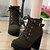 cheap Boots-Women&#039;s Boots Block Heel Boots Booties Ankle Boots Buckle Chunky Heel Round Toe Vintage Comfort Casual PU Zipper Fall Winter Solid Colored Green Black Red
