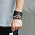 cheap Men&#039;s Bracelets-Men&#039;s Wrap Bracelet Leather Bracelet Rope Twisted woven Rock Paracord Bracelet Jewelry Black For Stage Club