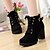 cheap Boots-Women&#039;s Boots Block Heel Boots Booties Ankle Boots Buckle Chunky Heel Round Toe Vintage Comfort Casual PU Zipper Fall Winter Solid Colored Green Black Red
