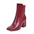 cheap Boots-Women&#039;s Boots Block Heel Boots Block Heel Square Toe Booties Ankle Boots Casual Minimalism Daily Office &amp; Career Leatherette Solid Colored Winter Red White Black / Mid-Calf Boots / EU41