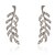 cheap Earrings &amp; Rings-Women&#039;s Alloy Leaf Stud Earrings with Cubic Zirconia
