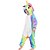 billige New in Daily Casual-Børne Kigurumi-pyjamas enhjørning Pegasus Pony Trykt mønster Onesie-pyjamas Sjovt kostume Flannelstof Cosplay Til Drenge og piger Jul Nattøj Med Dyr Tegneserie