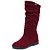 cheap Boots-Women&#039;s Boots Daily Solid Colored Mid Calf Boots Winter Low Heel Casual Nubuck Loafer Wine Black Brown