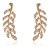 abordables Earrings &amp; Rings-1 paire Boucles d&#039;oreille Clou Grimpeurs d&#039;oreille For Femme Zircon Mariage Travail du quotidien Alliage Forme de Feuille