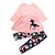 cheap Girls&#039; Clothing Sets-Girls&#039; Clothing Set Long Sleeve Blushing Pink Unicorn Modern Style Cartoon Animal Pattern Floral Print Animal Daily Holiday Cotton Long Casual / Cute / Fall / Spring / Ruched