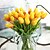 abordables Fleurs Artificielles-fleurs artificielles 10 branches tulipes de fête rustique fleur éternelle fleur de table 32cm