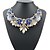 cheap Others-Women&#039;s Blue Red White Crystal Statement Necklace Bib Ladies Luxury European Chunky Acrylic Alloy Red Blue White 49 cm Necklace Jewelry For Party Evening Party
