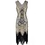 cheap Vintage Dresses-Roaring 20s 1920s Roaring Twenties Cocktail Dress Vintage Dress Flapper Dress Dress Halloween Costumes Prom Dresses Knee Length The Great Gatsby Charleston Women&#039;s Sequins Lace Wedding Party Wedding