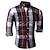 baratos Camisetas Masculinas-Classic Collar Plaid Shirt