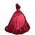 billige Vintage kjoler-Rokoko Victoriansk Kostume Dame Kjoler Rød / Sort Vintage Cosplay Bomuldsblanding Kortærmet Pufærmer