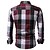 baratos Camisetas Masculinas-Classic Collar Plaid Shirt