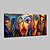 cheap Oil Paintings-Oil Painting Hand Painted Horizontal People Pop Art Modern Rolled Canvas (No Frame)