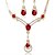 cheap Jewelry Sets-Red Jewelry Set Drop Earrings Pendant Necklace Crystal Synthetic Ruby Drop Luxury Fashion Earrings Jewelry Red For 1 set Wedding Party Special Occasion Anniversary Birthday Gift
