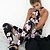cheap Yoga Sets-Women&#039;s Floral Mesh Activewear Gym Compression Suit