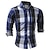 baratos Camisetas Masculinas-Classic Collar Plaid Shirt