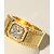 baratos Anéis para Homens-Anel de banda Clássico Dourado Latão Imitações de Diamante Banhado a Ouro 24K Precioso Luxo Moda Clássico 1pç 7 8 9 10 11 / Homens