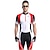 cheap Cycling Clothing-Nuckily Men&#039;s Short Sleeve Triathlon Tri Suit Nylon Spandex Red Stripes Bike Breathable Quick Dry Anatomic Design Sports Stripes Triathlon Clothing Apparel / Stretchy / Advanced