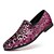 cheap Men&#039;s Shoes-Men&#039;s Loafers &amp; Slip-Ons Formal Shoes Comfort Shoes Penny Loafers Classic British Party &amp; Evening Office &amp; Career Satin Breathable Non-slipping Wear Proof Red Blue Black Floral / Sequin / EU40