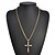 cheap Men&#039;s Necklaces-Men&#039;s Pendant Necklace Classic Stylish Cross Simple Fashion Classic Rhinestone Alloy Gold Silver 46 cm Necklace Jewelry 1pc For Club Bar