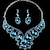 cheap Jewelry Sets-Women&#039;s Multicolor Cubic Zirconia Amethyst High End Crystal Drop Earrings Bib necklace Pear Statement Ladies Stylish Luxury Elegant Romantic Rhinestone Earrings Jewelry Purple / Red / Blue For Party