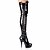 cheap Boots-Women&#039;s Boots Sexy Boots Stiletto Heel Boots Platform Stiletto Heel Closed Toe Crotch High Boots Sexy Party &amp; Evening Patent Leather Lace-up Solid Colored Winter Black / Over The Knee Boots